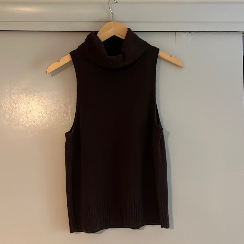 Madewell sleeveless turtleneck sweater dark brown size medium
